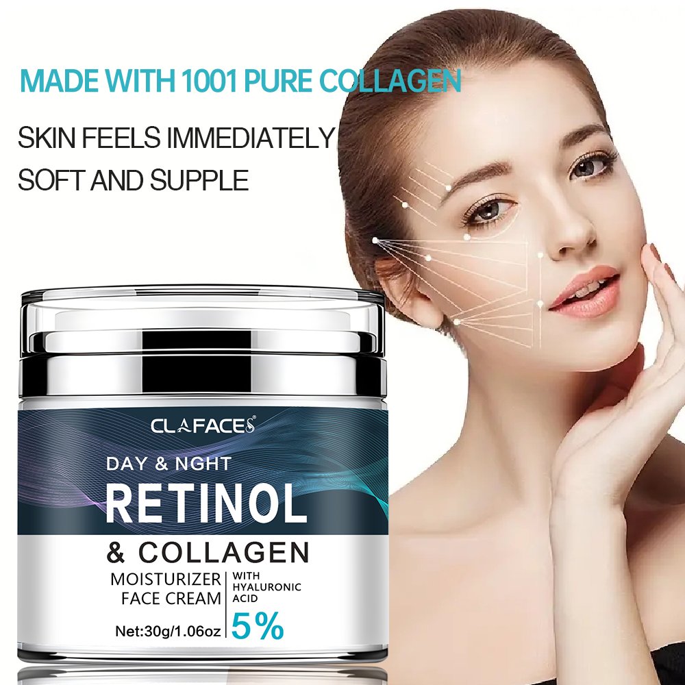 100% Natural Moisturizing Whitening Anti-aging Fade Spots Retinol Collagen Face Cream