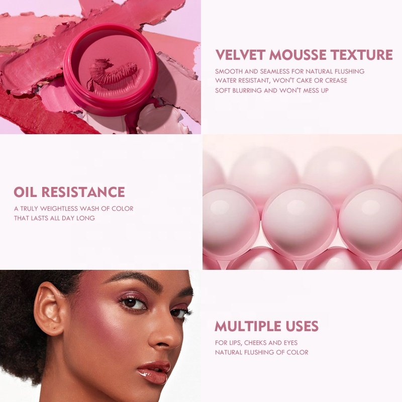 Pudaier Hot Selling High Pigment Face Makeup 9 Colors Blush Cream Private Label Blusher Waterproof sweatproof Blusher wholesale