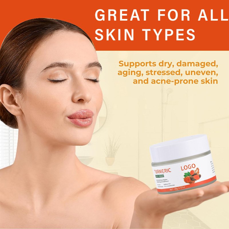 private label OEM natural organic skin care whitening moisturizer acne removal turmeric face cream