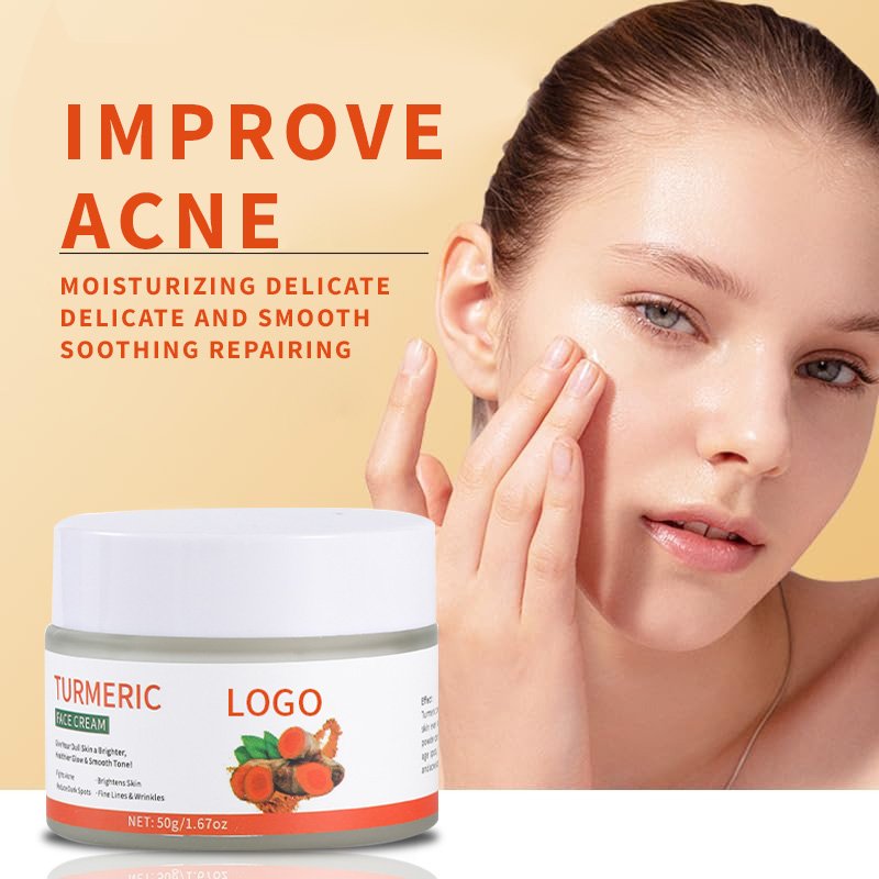 private label OEM natural organic skin care whitening moisturizer acne removal turmeric face cream