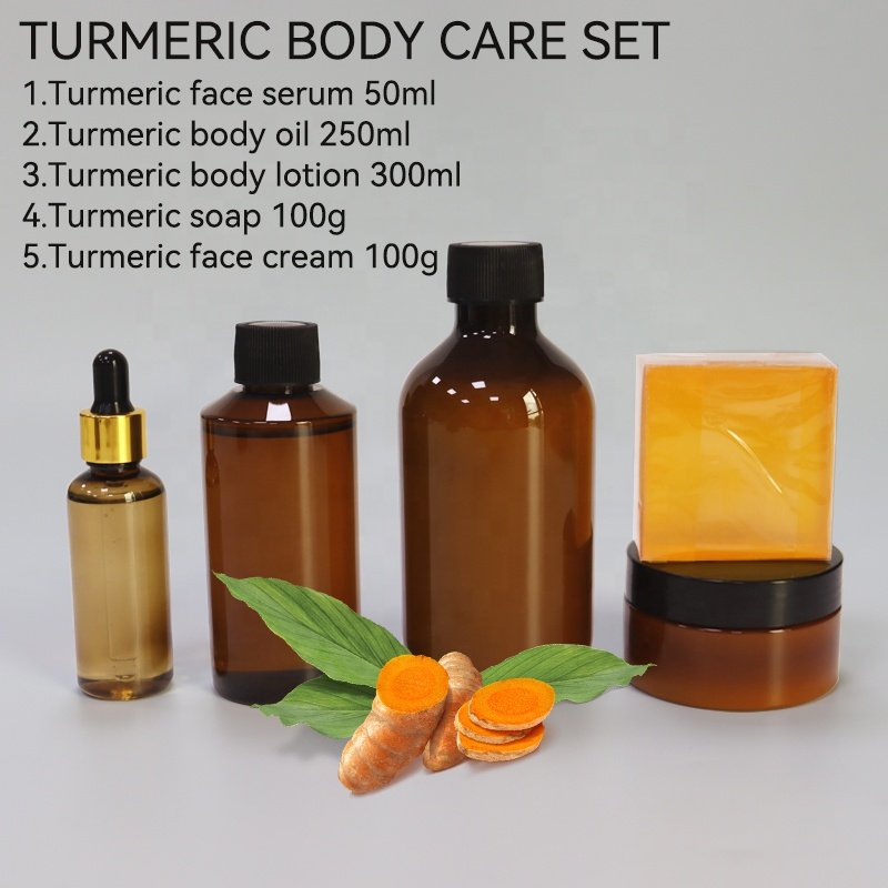 whitening glow turmeric serum oil soap face cream skin care set