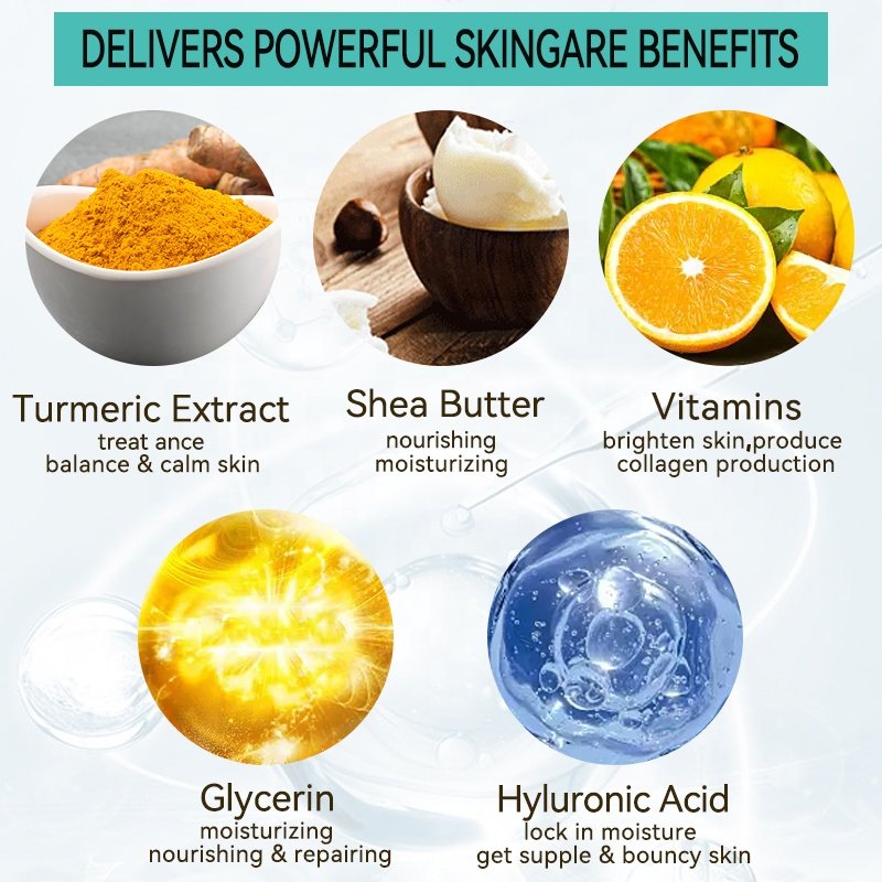 whitening glow turmeric serum oil soap face cream skin care set