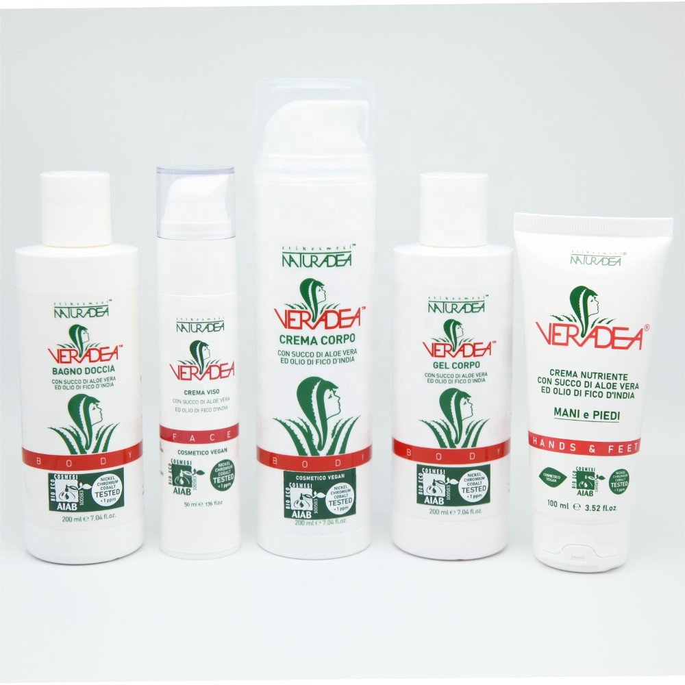 Vegan high quality Veradea face cream with Aloe vera and Prickly pear oil for all skin 50ml made in Italy