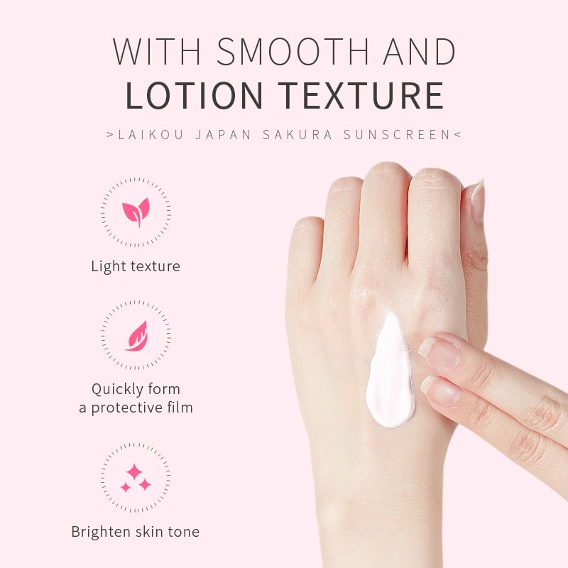 Wholesale LAIKOU Sakura Korean Prevent Sunburn Sun Tan Screen Cream UV Protection Suncream Sun Skin Sunscreen Cream spf 50
