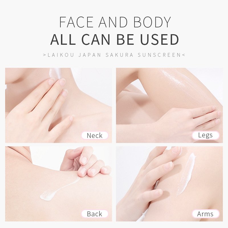 Wholesale LAIKOU Sakura Korean Prevent Sunburn Sun Tan Screen Cream UV Protection Suncream Sun Skin Sunscreen Cream spf 50