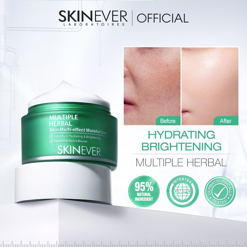 SKINEVER Multiple Effect Moisturizer Herbal Face Cream with Whitening Acne Treatment Collagen Snail Retinol Rice for Facial Use