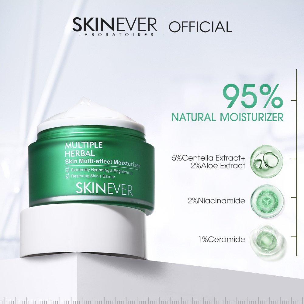 SKINEVER Multiple Effect Moisturizer Herbal Face Cream with Whitening Acne Treatment Collagen Snail Retinol Rice for Facial Use
