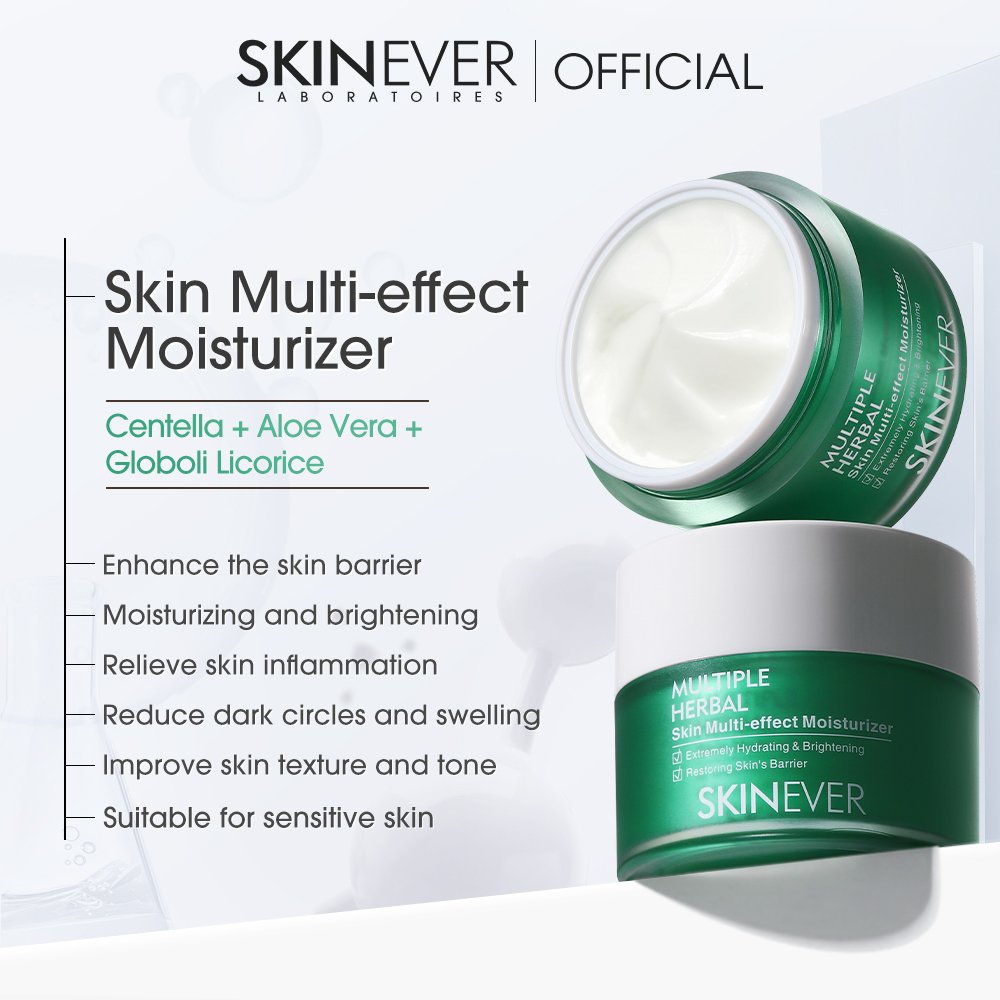 SKINEVER Multiple Effect Moisturizer Herbal Face Cream with Whitening Acne Treatment Collagen Snail Retinol Rice for Facial Use