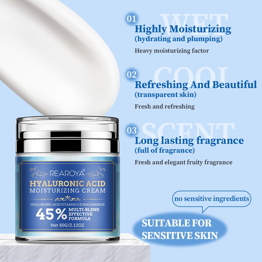 Private label hyaluronic acid moisturizing face cream long-term facial moisturizing cream