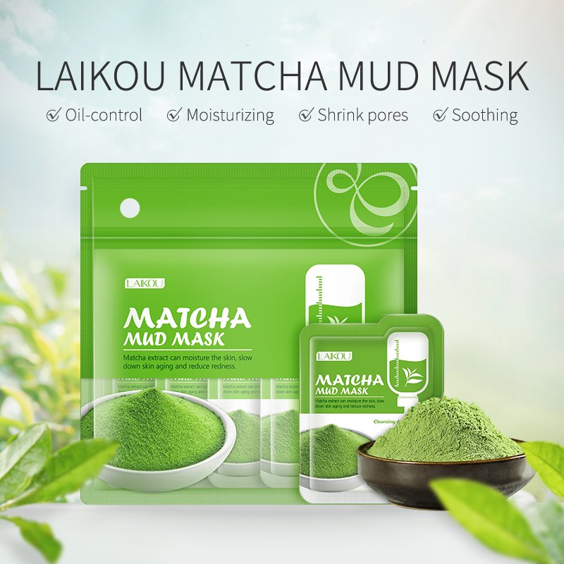 LAIKOU 5g MATCHA Mud Cream Deep Cleansing Soothing Oil Control Oil-control Pore Cleansing Skin Care Remove Acne