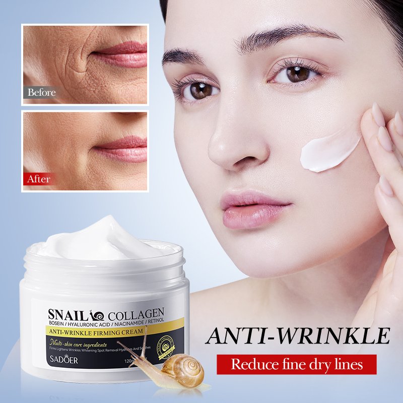 OEM SADOER Private Label Face Cream & Lotion Snail Collagen Anti Wrinkle Anti Aging Repair Nourish Whitening Skin Care Products