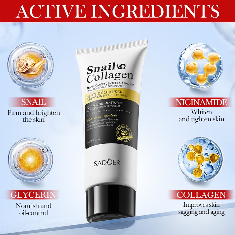 OEM SADOER Private Label Face Cream & Lotion Snail Collagen Anti Wrinkle Anti Aging Repair Nourish Whitening Skin Care Products