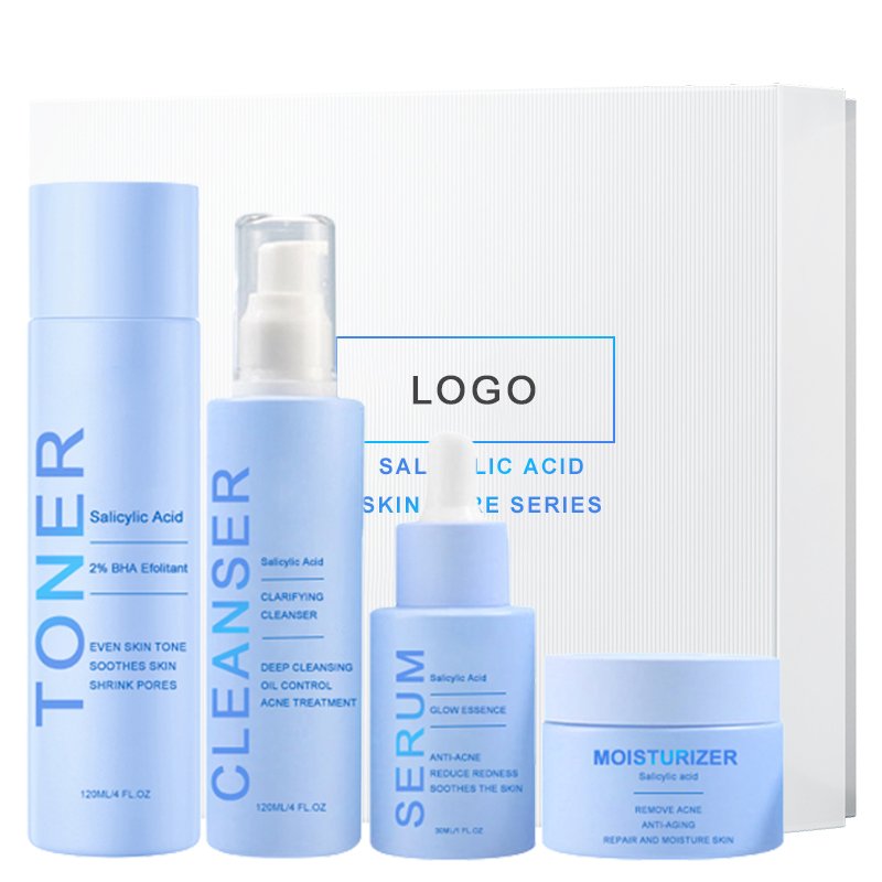 Private Label Natural Salicylic Acid Korean Skincare Acne Removal Cream Facial Anti Acne Anti Aging Acne Treatment Skin Care Set