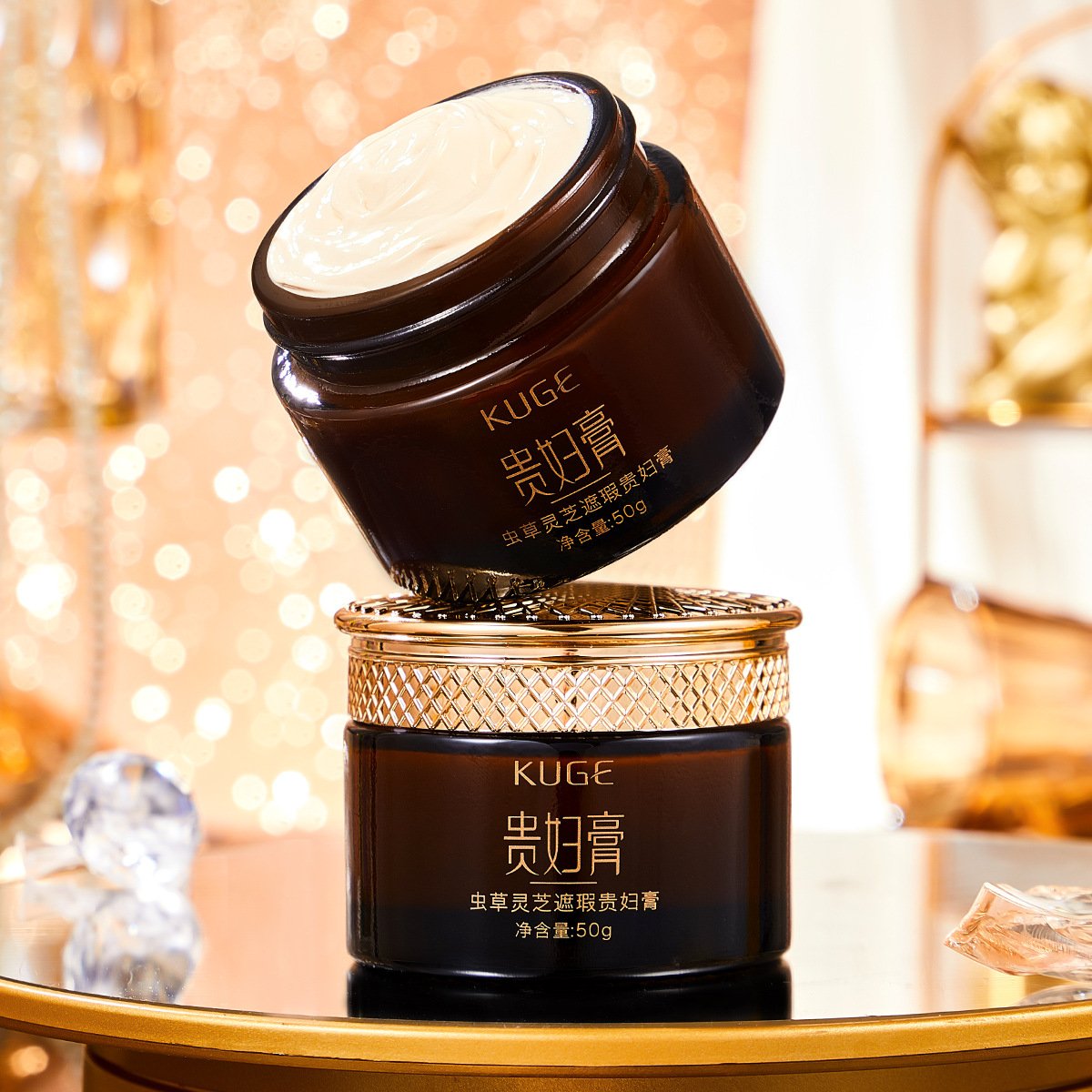 beauty KUGE Cordyceps Ganoderma Concealer Cream Hydrating Moisturizing Dark Spot light foundation toning Whitening lady Cream
