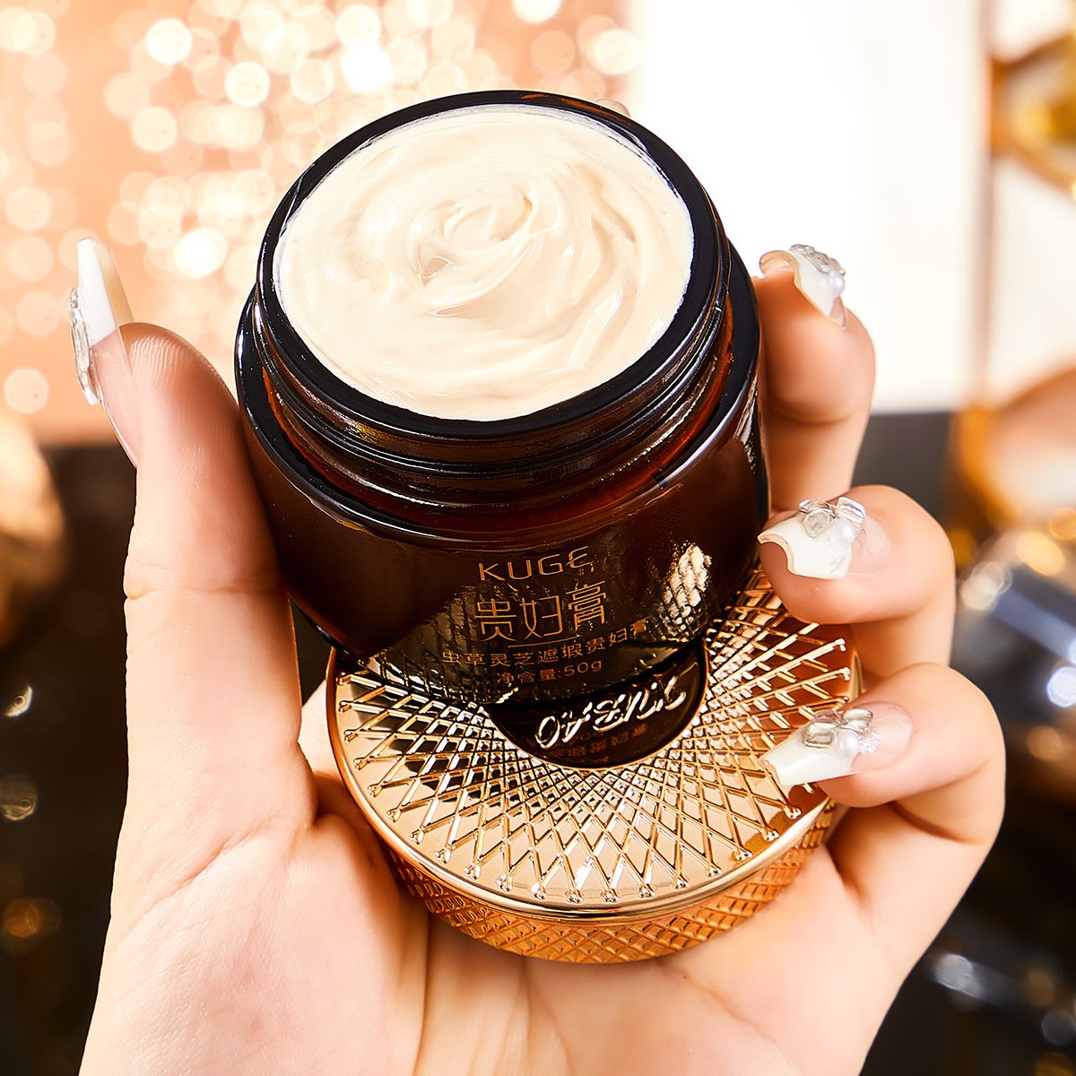 beauty KUGE Cordyceps Ganoderma Concealer Cream Hydrating Moisturizing Dark Spot light foundation toning Whitening lady Cream