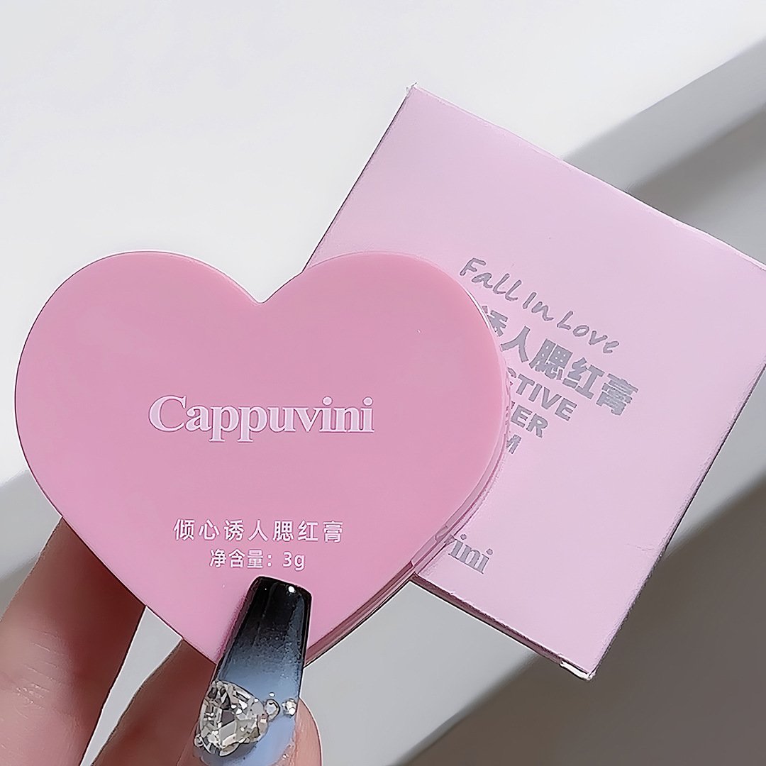 Private Label 3 Color Heart Blush Cream Rouge Mousse Matte Long Lasting Waterproof Custom Logo maquillaje al por mayor