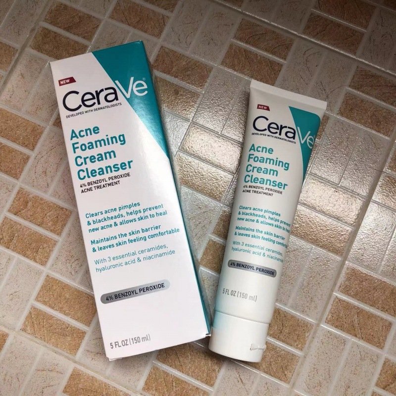 Cera Ve 150ML 4% Benzoyl Peroxide Face Deep Cleansing Acne Foaming Cream Cleanser