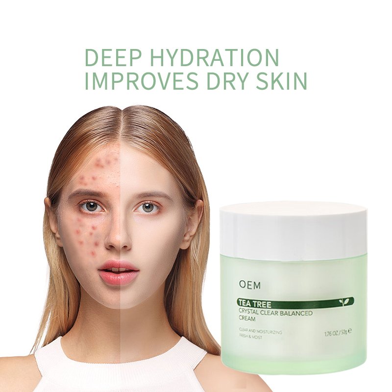 OEM/ODM Customised Top Natural Phytochemicals Whitening Tea Tree Moisturising Acne Repairing Blackhead Removal Face Cream