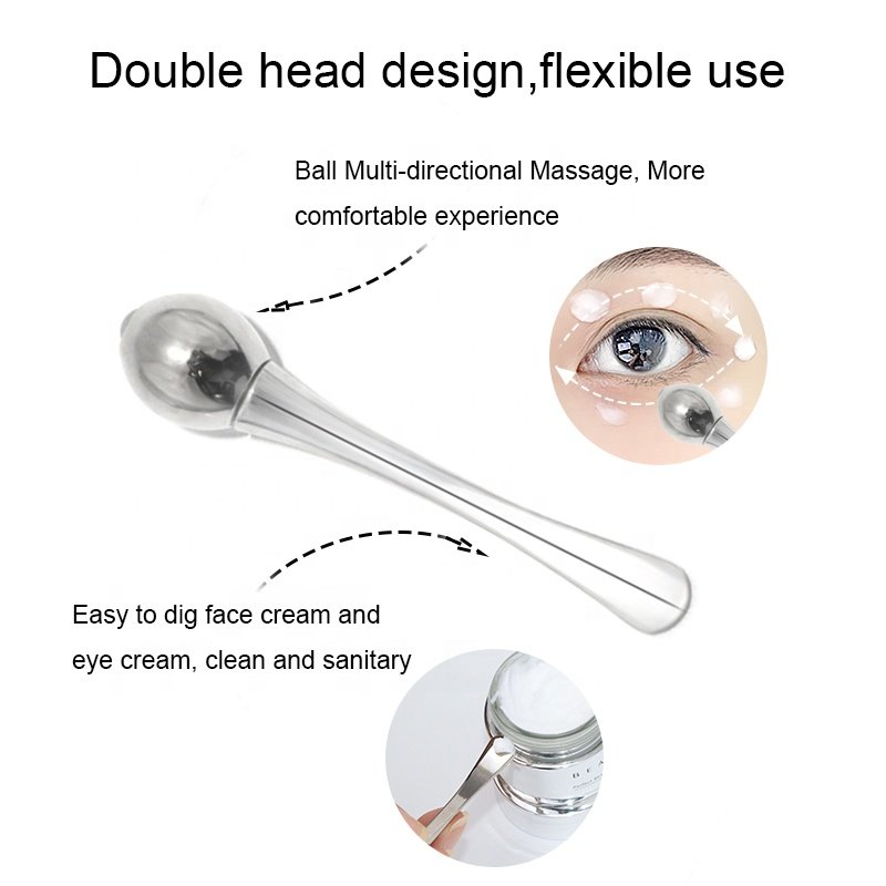Dark Circles Eye Cream Spatula Mini Cosmetic Massage Ball Roller Stick for Facial Fatigue Divided Tool for Face Makeup