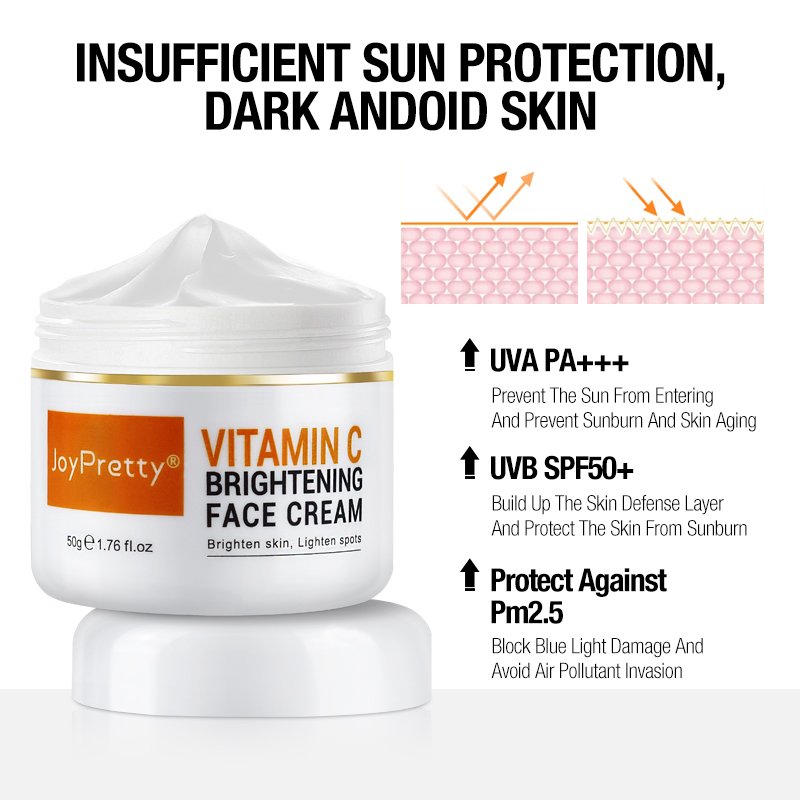 OBM JoyPretty Vitamin C Face Cream Custom Your Logo Whitening Moisturizing Niacinamide Vitamin C Cream for Face
