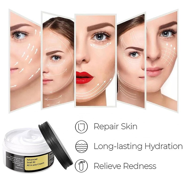 Factory wholesale 100g korean beauty skin care face cream relieve redness advanced snail 92 all in one cream