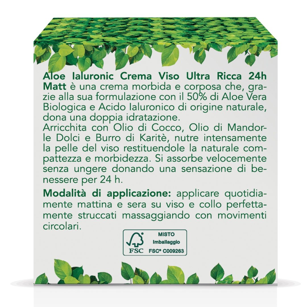High Quality Aloe Hyaluronic Ultra Rich Face Cream 24H Intensive Nourishing Cream Natural Cosmetic For All Skin Types