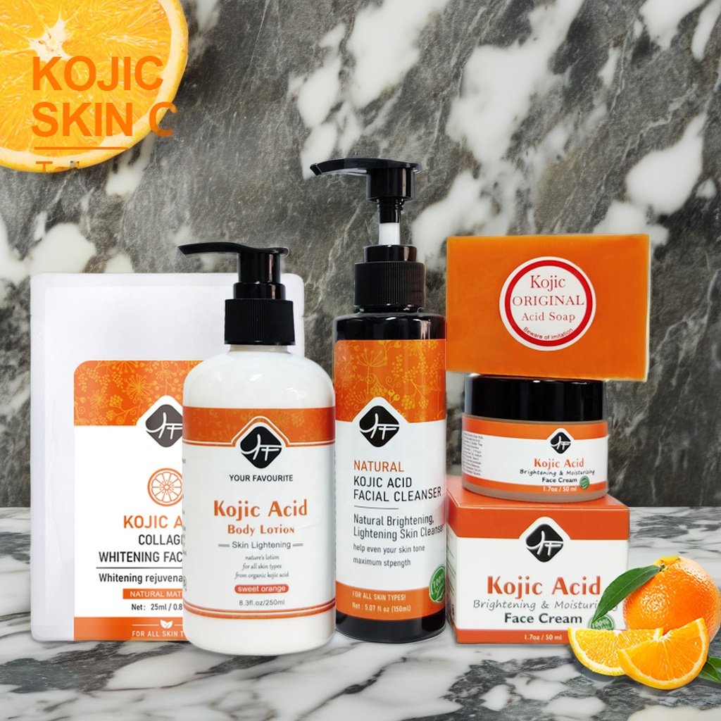 KOJIC AICD Skin Care Set 5 Products BEST SELLING Natural Organic KOJIC Soap Face Wash Facial Mask Body Lotion Face Cream