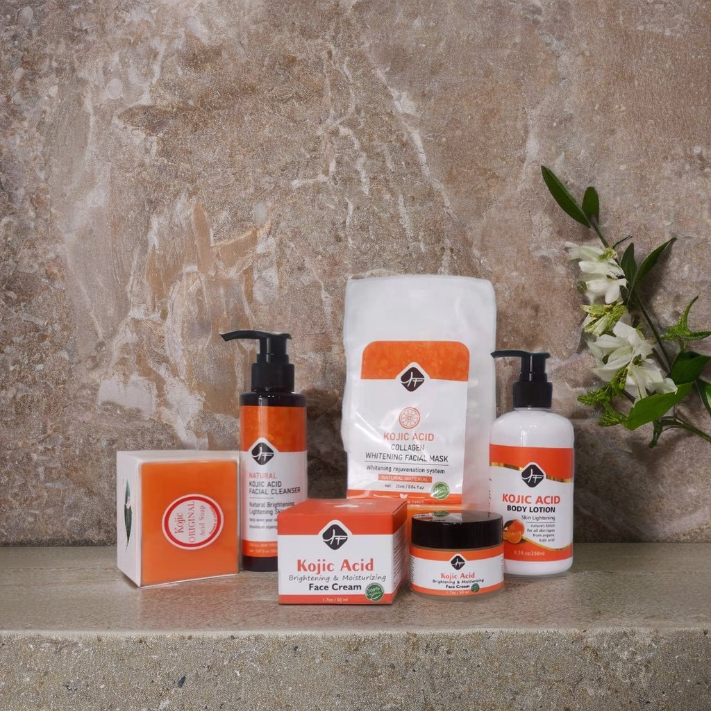 KOJIC AICD Skin Care Set 5 Products BEST SELLING Natural Organic KOJIC Soap Face Wash Facial Mask Body Lotion Face Cream