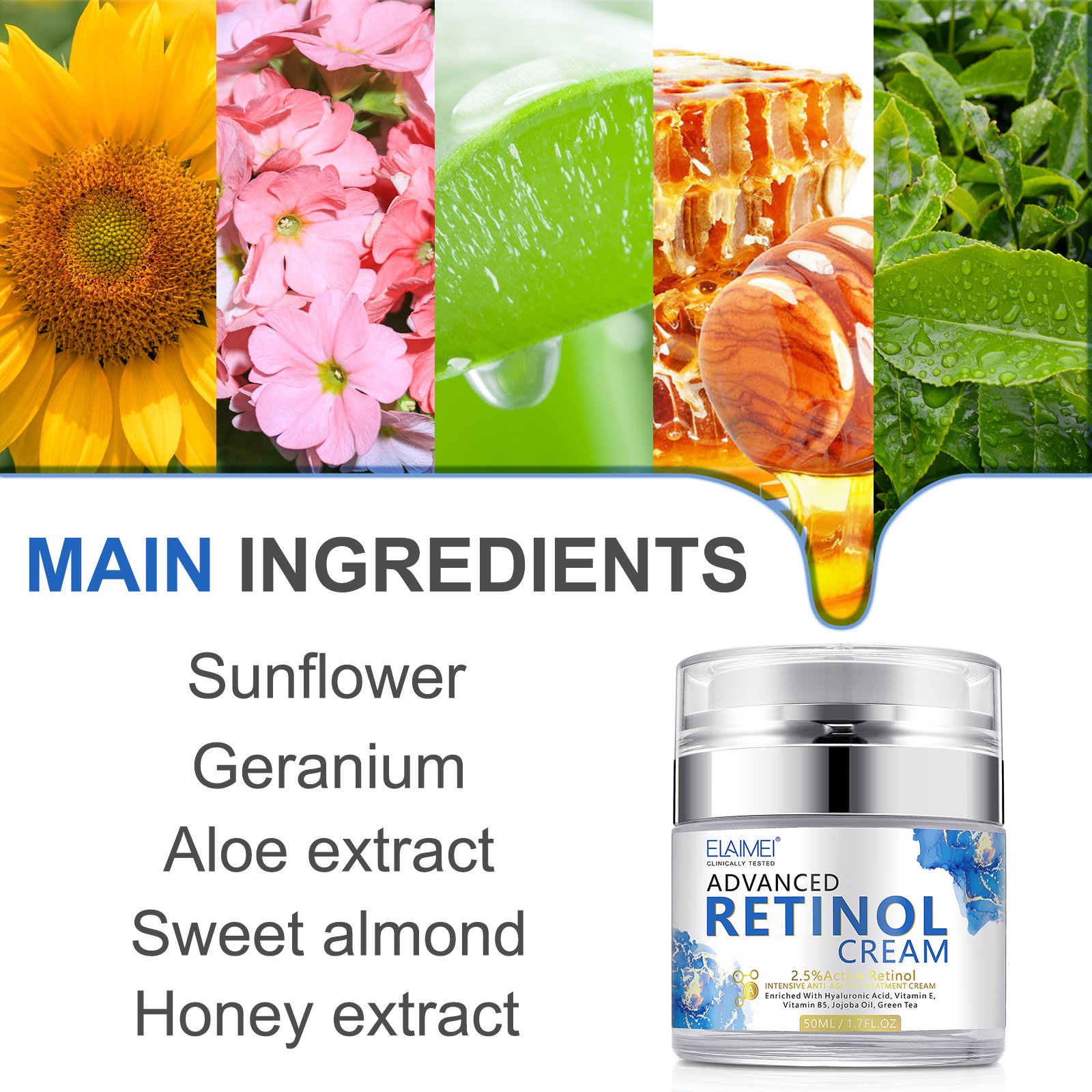 ELAIMEI private label sckin care repair customizing anti-aging anti-wrinkle beauty retinol moisturizer face cream