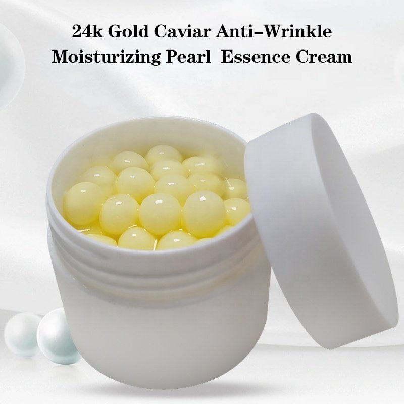 Pearl Essence Best Face Anti Wrinkle Cream For Face Moisturizing 24K Gold Foil Anti-Wrinkle Caviar Pearl Whitening Face Cream