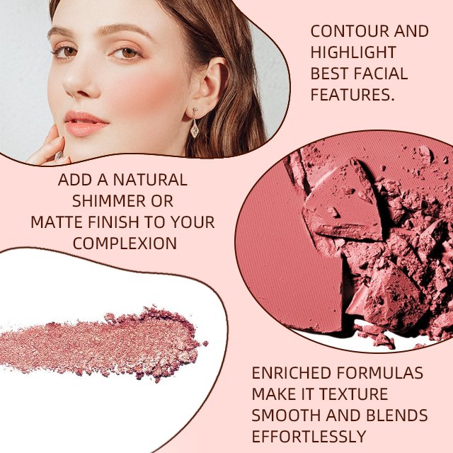 Makeup blushes multi-function pigmented blush highlighter contour makeup palette private label vegan blush palette