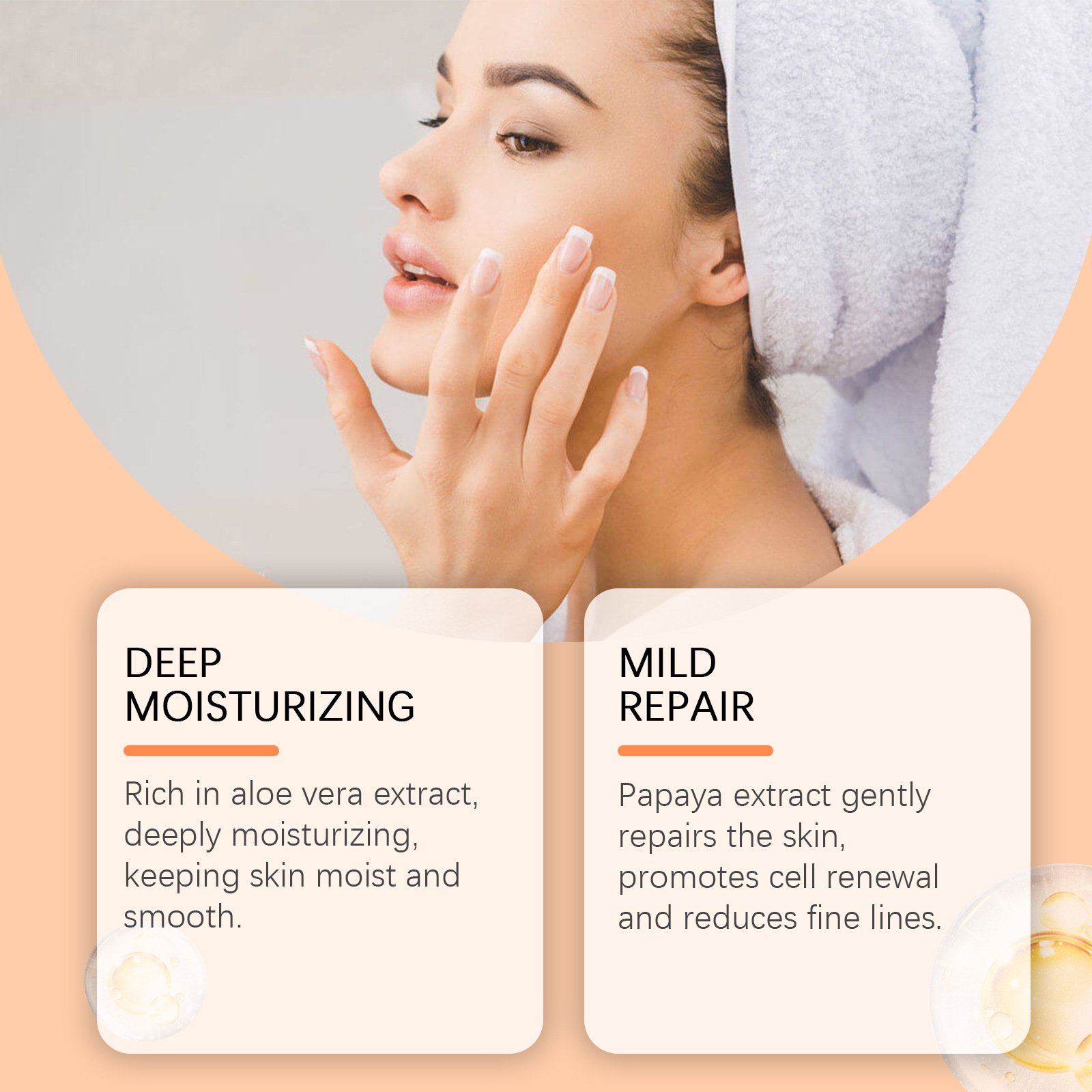 WoodSleep Skin Care Moisturizing Tightening Brightening Rejuvenating Natural Organic Aloe Vera Papaya Face Cream Gel