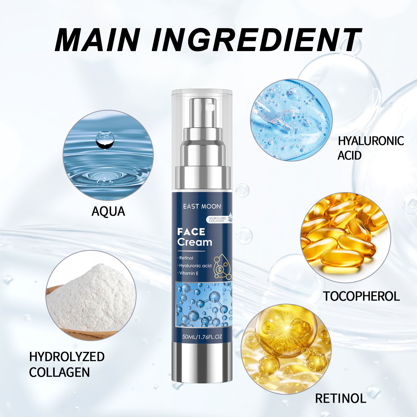 East Moon Retinol Facial Cream Firming Moisturizing Anti Wrinkle Anti-aging Collagen Face Cream For Man