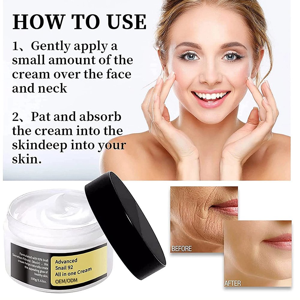 Korean Whitening Anti Aging Facial Cream in One Repair Skin Whitening Moisturizer Face Cream Advanced Snail Mucin 92 All Day OEM