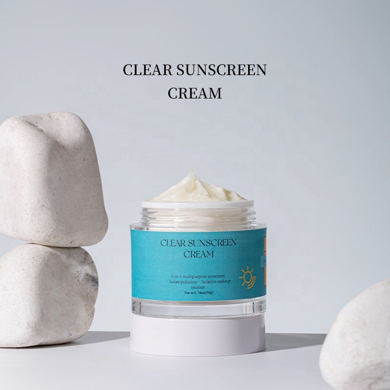 Hot OEM/ODM Broad Korean Spectrum SPF 50 Lightweight Zinc Moisturizing Clear Sunscreen Cream