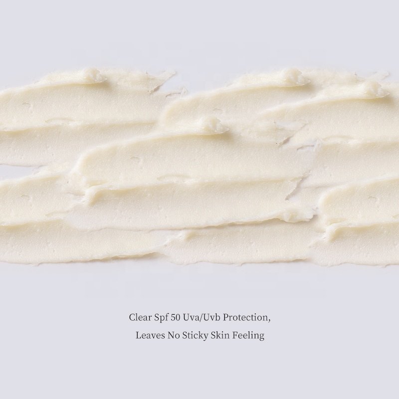 Hot OEM/ODM Broad Korean Spectrum SPF 50 Lightweight Zinc Moisturizing Clear Sunscreen Cream