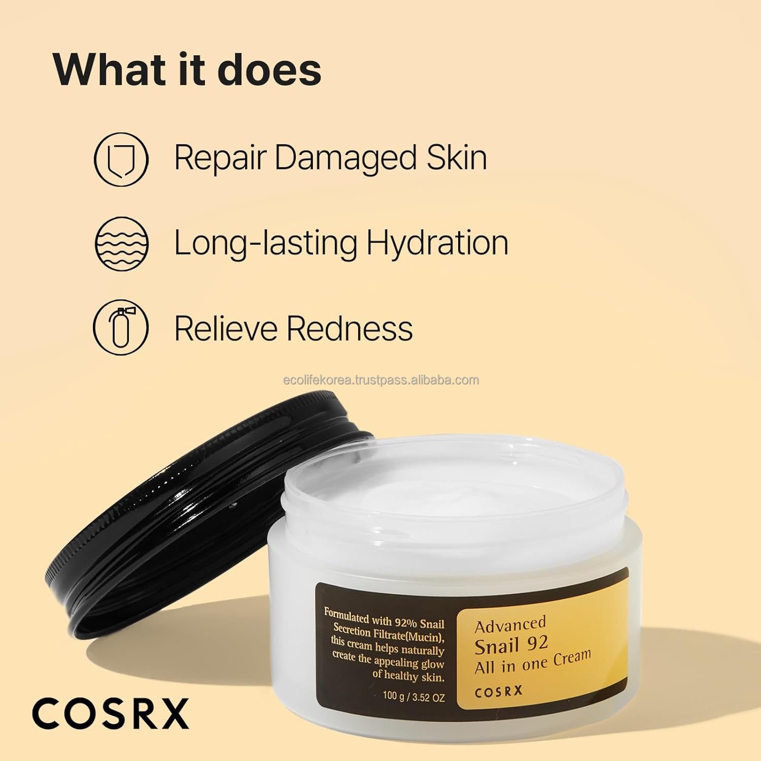 Korean Skin Care Products Face Care Moisturizing COSRX Snail Mucin Face Cream Advanced Snail 92 All in one Cream 100ml