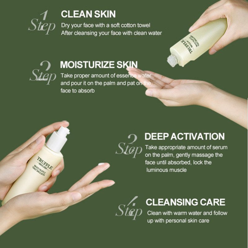 White truffle yeast moisturizing face skin toner lotion emulsion skin care products set for women