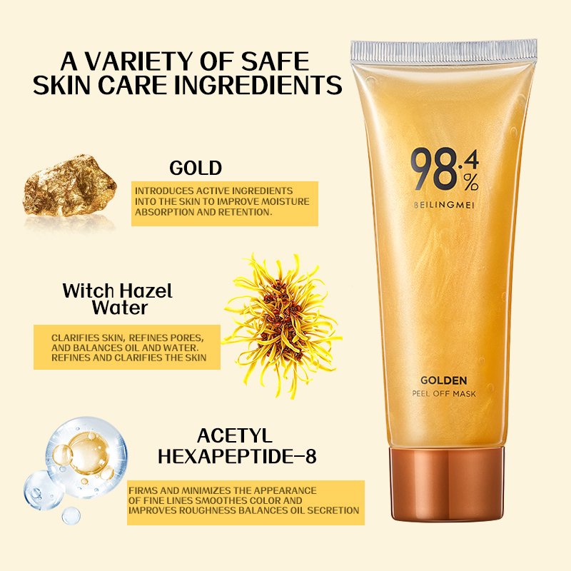 BEILINGMEI 24K Gold Tear Face Mask Exfoliating Blackhead Deep Cleansing 24K SPA Peel Facial Mask