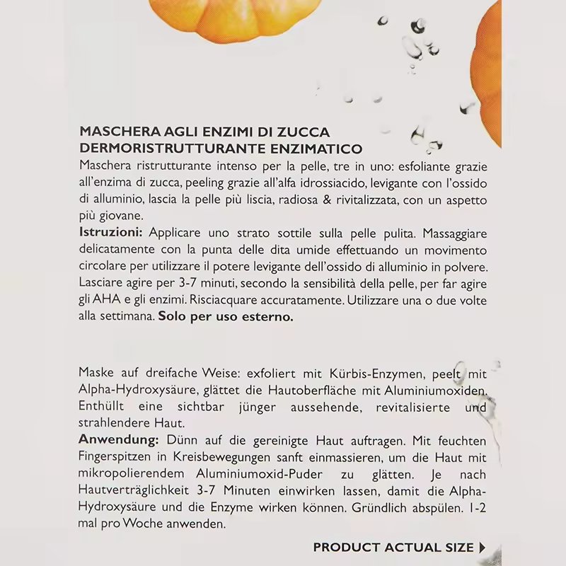 Private Label Nature Pumpkin Enzyme Pore Cleansing Detoxify Fine lines and Dullness Exfoliating Mask Pumpkin Enzyme Masks