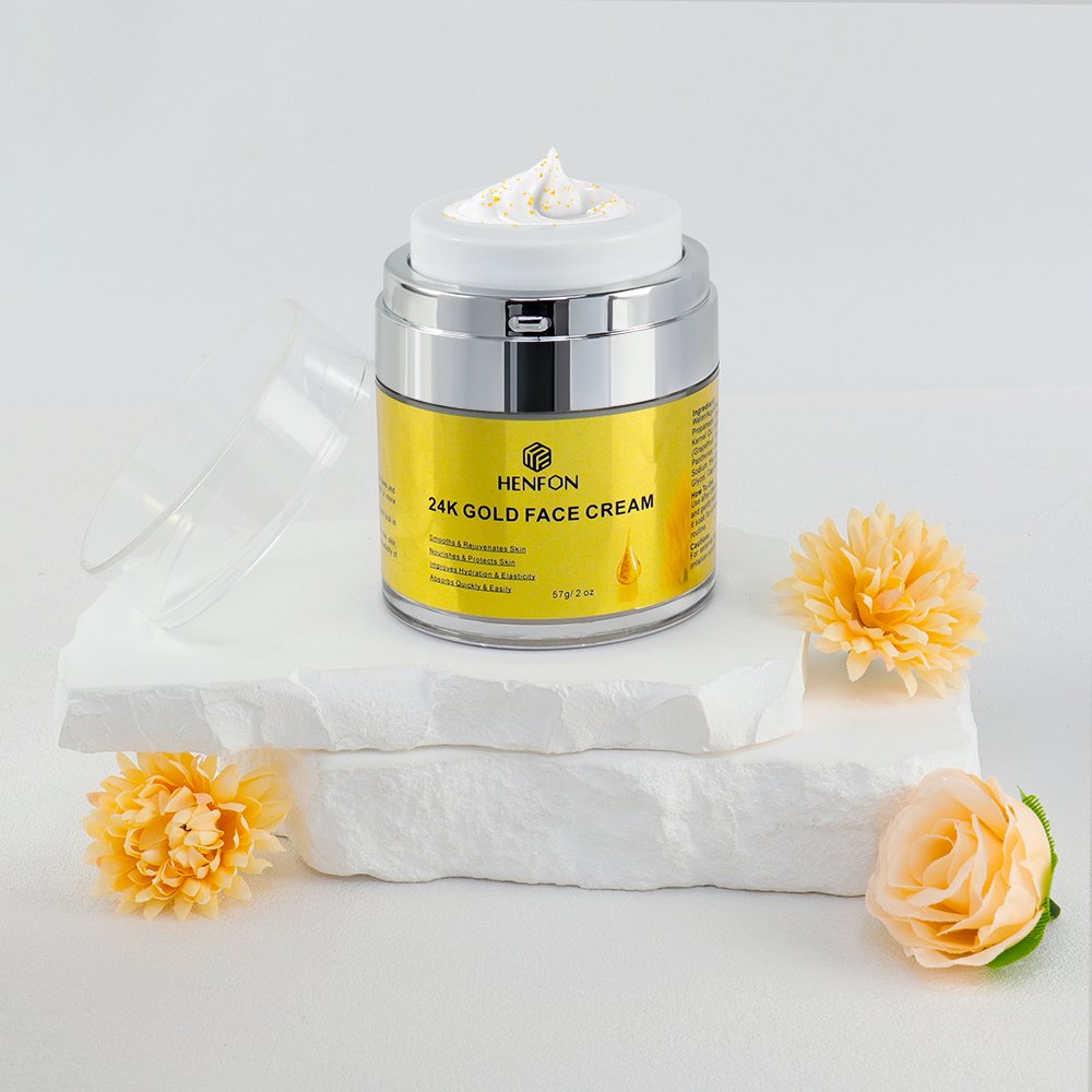 Private Label 24K Gold Face Cream Hyaluronate Face Cream Smooths Nourishes Skin,Improves Hydration & Elasticity