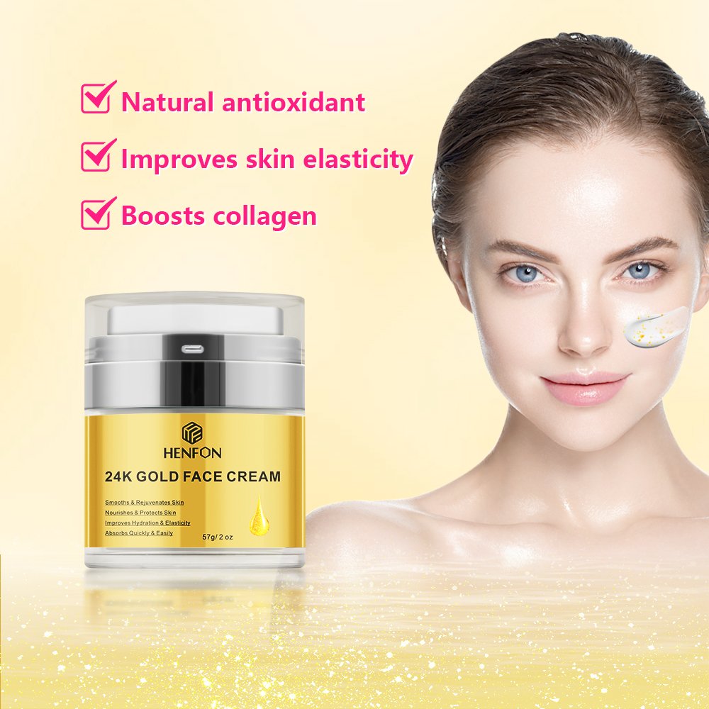 Private Label 24K Gold Face Cream Hyaluronate Face Cream Smooths Nourishes Skin,Improves Hydration & Elasticity