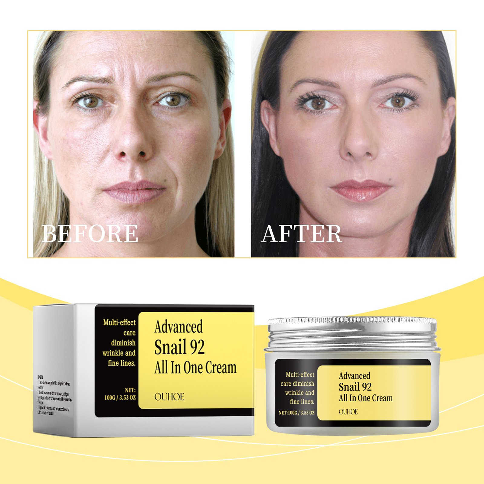 Wholesale Private Label Snail Mucin 92% Moisturizer Daily Repairing Snail Face Cream Whitening Anti Aging Snail All In One Cream