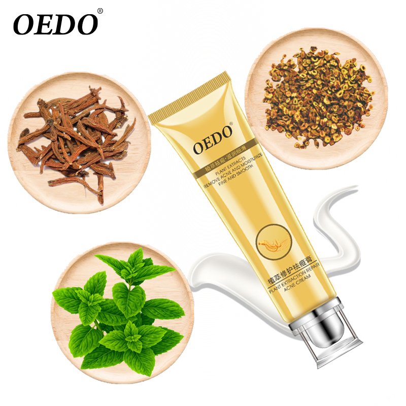 Plant Extraction Repair Anti Acne Face Cream Ginseng Scutellariae Extract Face Care Acne Scar Treatment Face Cream Whitening 20g