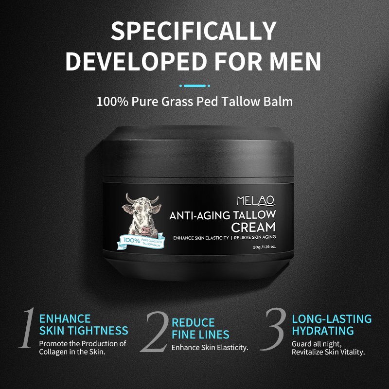 Dark Spot Remover Men Face Cream Anti Aging Wrinkles Beef Tallow Balm Daily Face Moisturizer Cream For Men