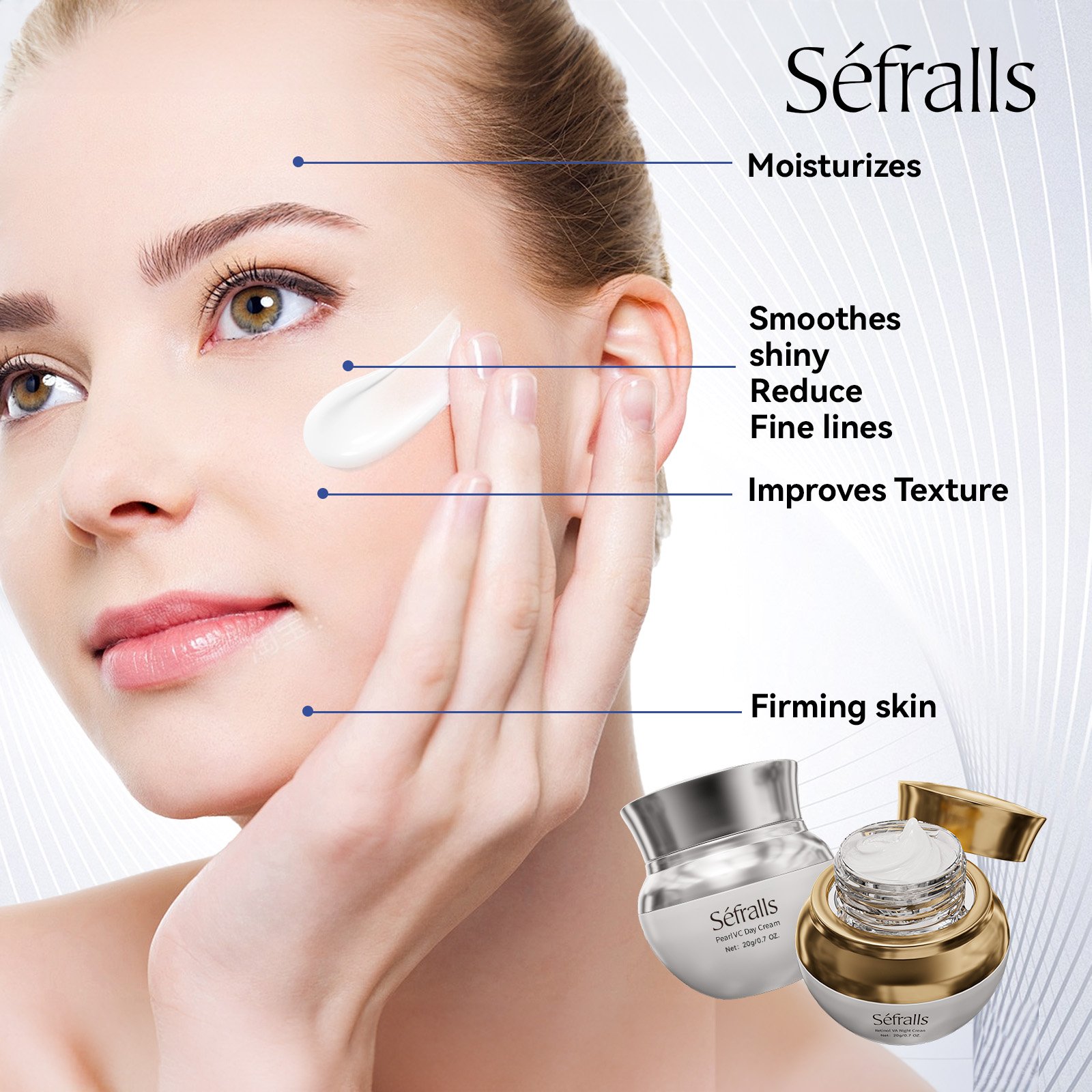VC+VA Face Cream Set Wholesale Day Night Set Facial Firming Skin Care Brightening Retional Morning Evening Moisturizing