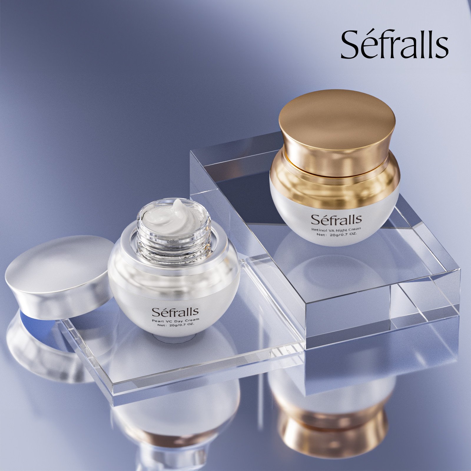 VC+VA Face Cream Set Wholesale Day Night Set Facial Firming Skin Care Brightening Retional Morning Evening Moisturizing
