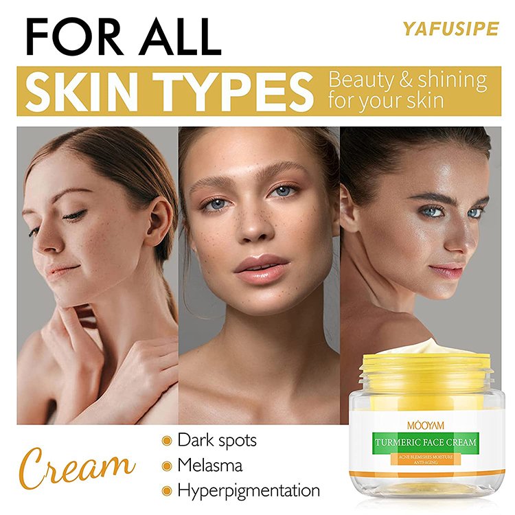 OEM ODM Supplier Skincare Anti Blemish Acne Treatment Cream Moisturizing Repairing Anti-Aging Turmeric Face Cream