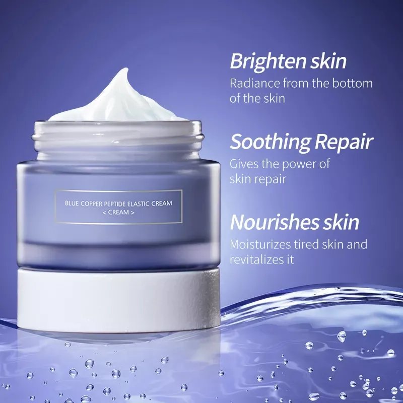 Korean Skincare Hydrating Anti-aging Hyaluronic Acid Blue Copper Peptide Day and Night Moistuirizer Face Cream