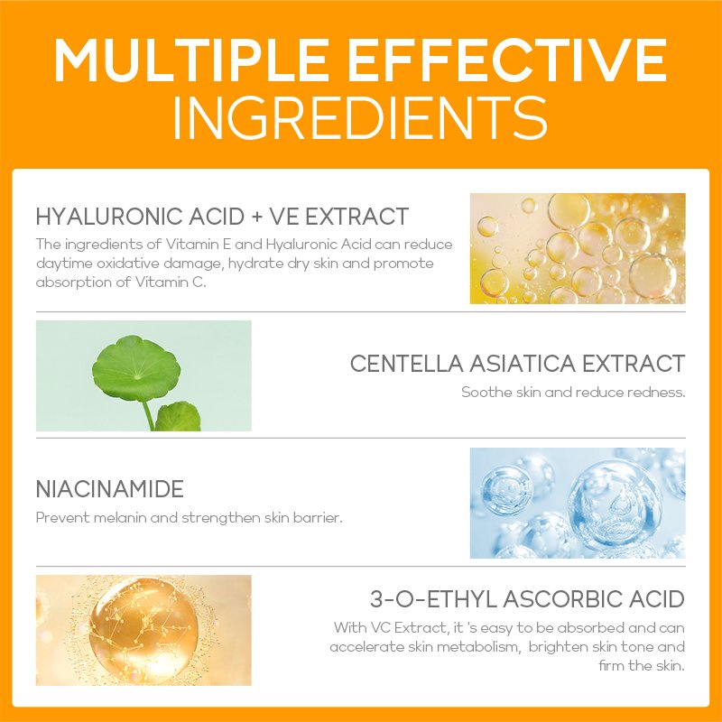 Natural Organic Vegan Moisturizing Brightening Firming Whitening Vitamin C Face Cream
